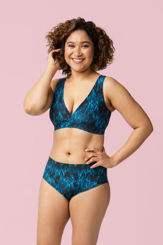 ASY Feathery Blue Bra with Matching Panty